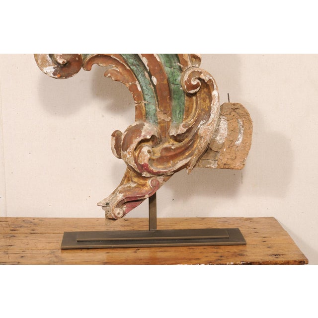18th Century 18th Century Italian Carved Acanthus Fragment on Stand For Sale - Image 5 of 10