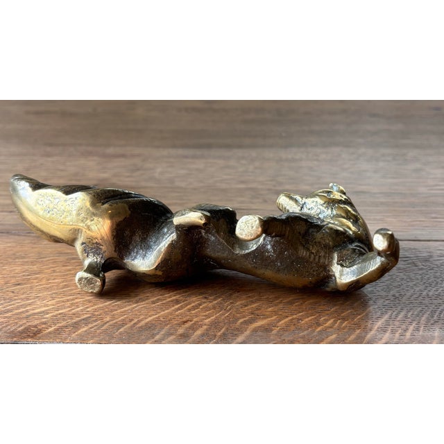 Early 20th Century Antique English Brass Fox For Sale - Image 5 of 6