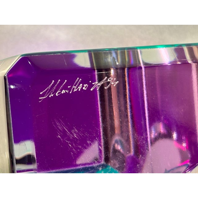 Purple Shlomi Haziza Colorful Lucite Prismatic Modern Table Sculpture For Sale - Image 8 of 12