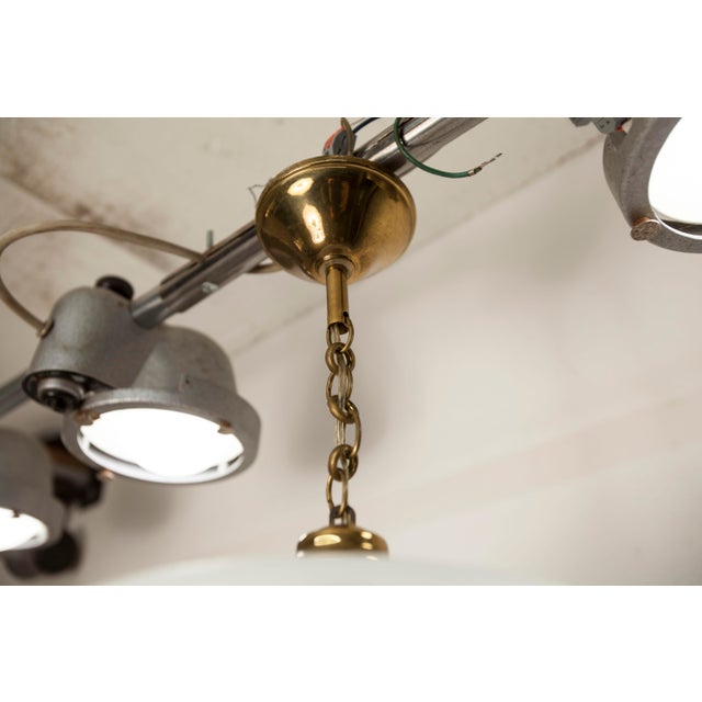 Italian Chandelier in Ribbed Glass and Brass, 1960s For Sale - Image 4 of 18