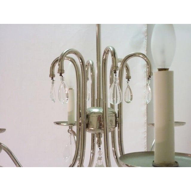 Modern Chrome Six-Light Chandelier For Sale - Image 4 of 5
