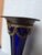 William Hutton & Sons Vintage Blue Glass and Sheffield Vase For Sale - Image 4 of 7