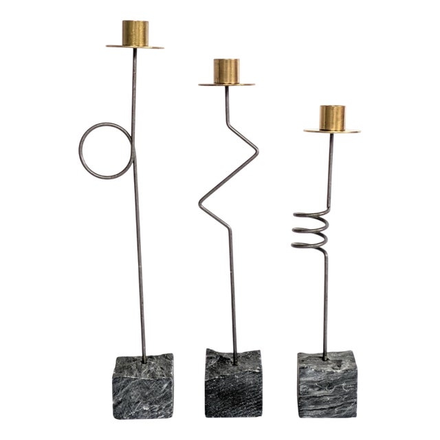Kräsen Candleholders attributed to Ehlén Johansson for Ikea, 1980s, Set of 3 For Sale