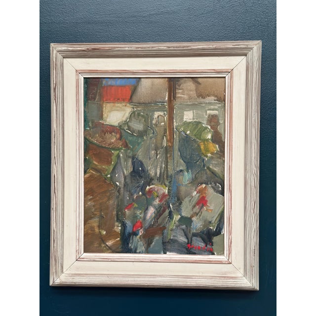 Sven Fritiof Teodor Grandin, City Motif with People, 1960s, Oil Painting on Canvas, Framed For Sale - Image 10 of 12