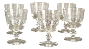 Vintage Crystal Glasses, Set of 6