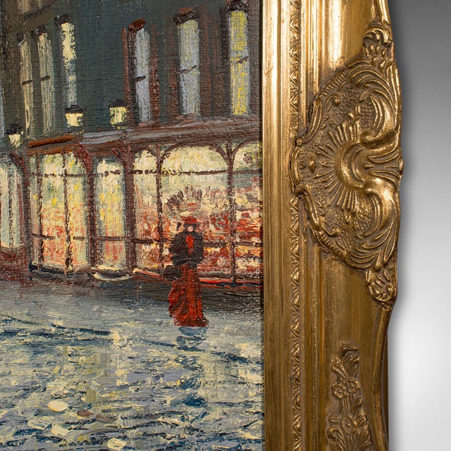 Paint 1980's Large Vintage Edwardian Street Painting For Sale - Image 7 of 11