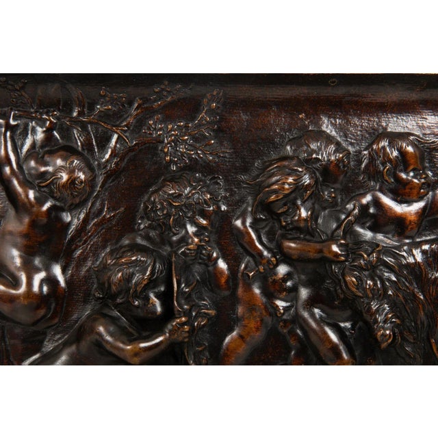 Rare 18th Century Bachanalia Plaque of Putti Tormenting Goat After Duquesnoy For Sale - Image 9 of 16