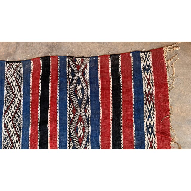 Blue 1980s Authentic Moroccan Kilim Rug - 9.7 X 5.15 Ft For Sale - Image 8 of 12