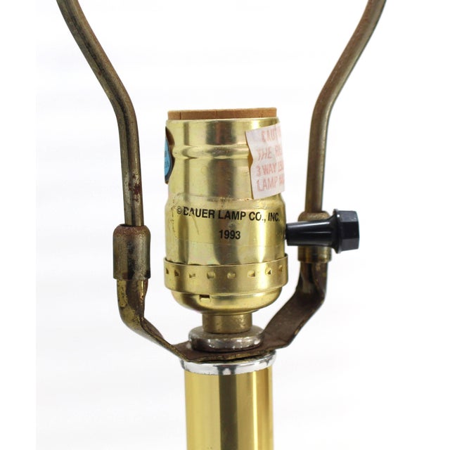 Mid-Century Modern Mid 20th Century Large Frosted Glass Lucite Brass Bauer Vase Table Lamp, Mid-Century Modern For Sale - Image 3 of 6