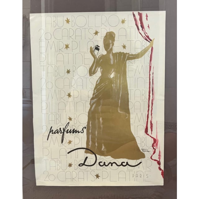 Vintage Dana Perfume Ad From France - Framed For Sale - Image 4 of 7
