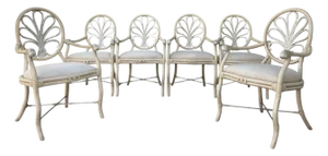 Ferguson Copeland Coastal Palm Beach Faux Bamboo Dining Armchairs - Set of 6