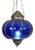 Vintage Blue Glass Pumpkin Pendant Light For Sale