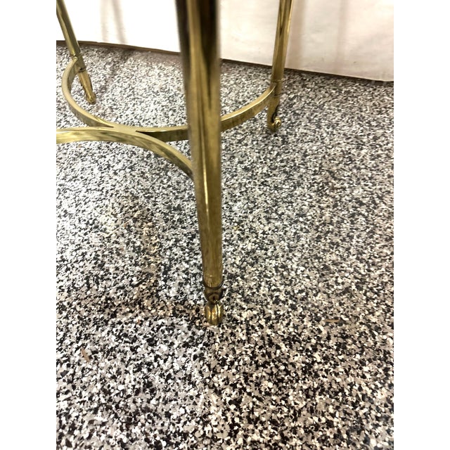 1970s La Barge Brass Glass Top End Table For Sale - Image 5 of 8