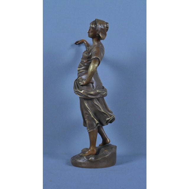 Bronze Fisherwoman by Giraud, 19th Century For Sale - Image 12 of 17