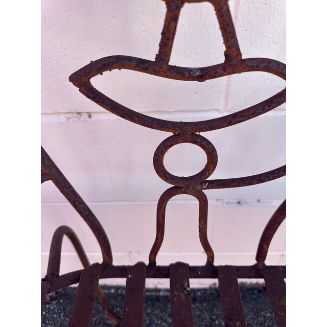 1980s 1980s John Risley Style Inspired Man and Woman Pop Art Iron Bench For Sale - Image 5 of 18