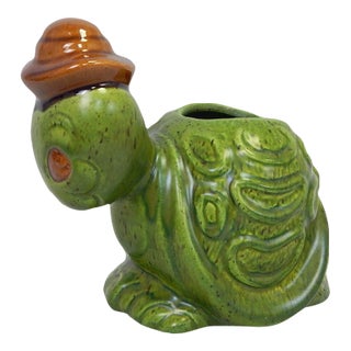 Vintage MCM Haeger Turtle Green Figural Planter For Sale