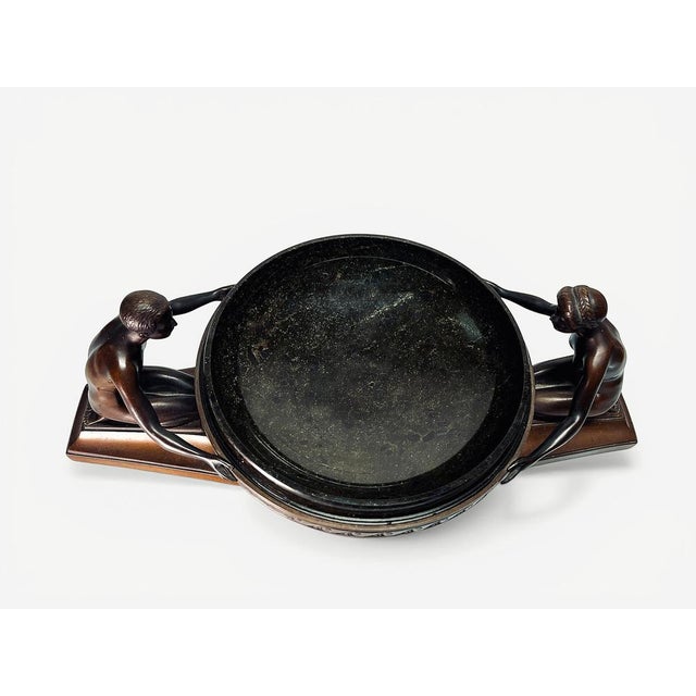 Art Deco Bronze and Marble Figurative Centrepiece by Rudolf Zieseniss For Sale - Image 3 of 9