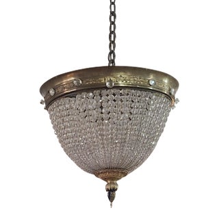 1990s Beaded Empire Dome Flush Mount For Sale