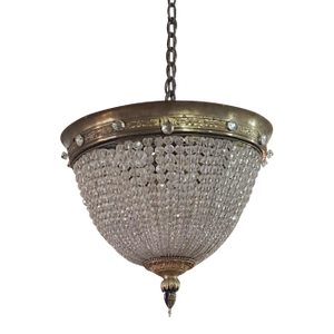 1990s Beaded Empire Dome Flush Mount