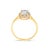 Early 21st Century 10K Yellow Gold White Topaz and 1/10 Cttw Diamond Halo Ring For Sale - Image 5 of 7