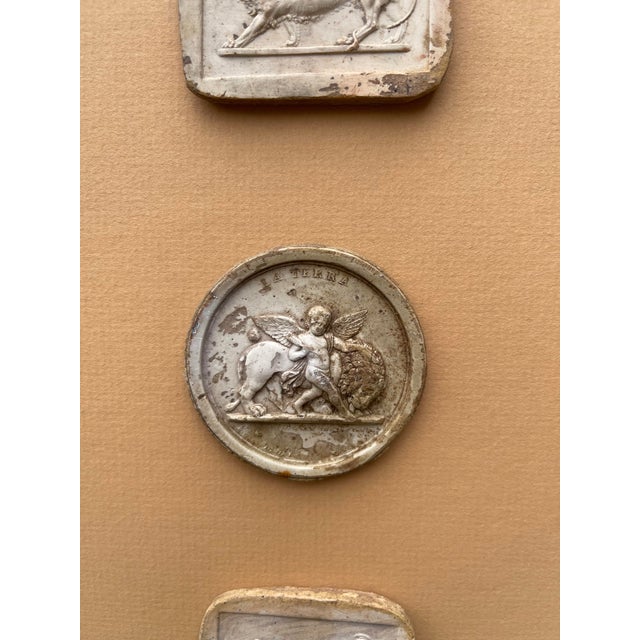 Classical Framed Grand Tour Style 3 Intaglios in 1880s Pine Frame For Sale - Image 6 of 8