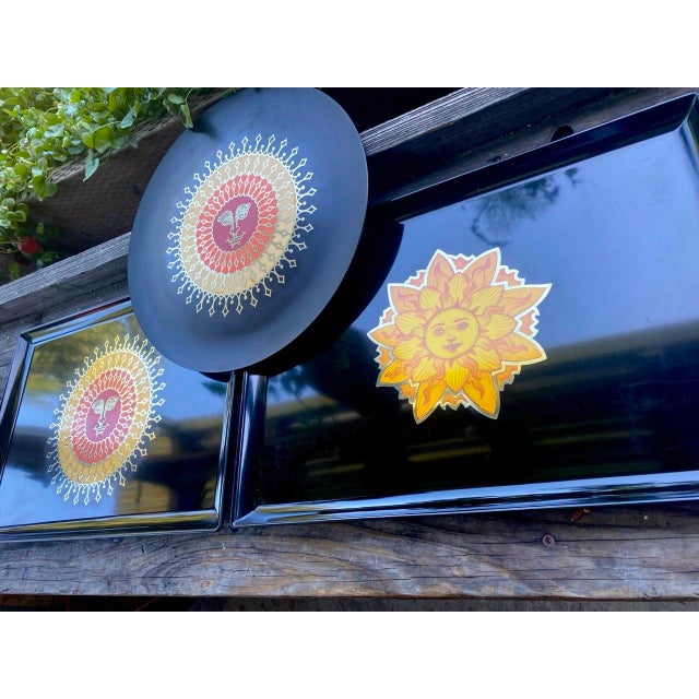 Vintage Couroc Monterey Hollywood Regency Sunburst Charger Plate For Sale - Image 10 of 15