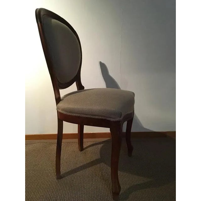 Chairs in Walnut and Linen, Italy, 1990s, Set of 4 For Sale - Image 15 of 18
