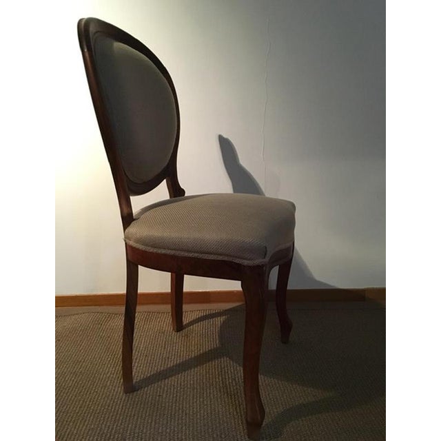Postmodern Chairs in Walnut and Linen, Italy, 1990s, Set of 4 For Sale - Image 15 of 18