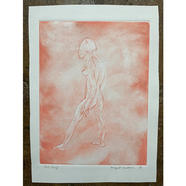 1976 Margaret Friedlander pink female nude. Pencil signed, date and noted as trial proof.