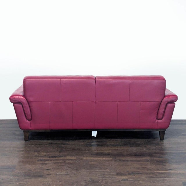 2000 - 2009 Ana Furniture 3-Seat Modern Red Leather Sofa For Sale - Image 5 of 8