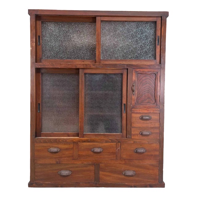 Taisho Japanese Tea Cupboard Cha Tansu, 1890s For Sale