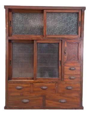 Taisho Japanese Tea Cupboard Cha Tansu, 1890s