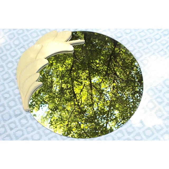 1980s Large Palm Frond Circle Mirror For Sale - Image 11 of 11