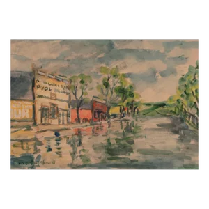 'Rainy Day, Pool and Billiards' by Marshall Thomas, Laguna Beach Art Association, Solvang, Moure