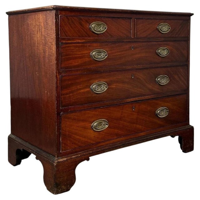 Georgian Mahogany Chest of Drawers with Brass Handles, 1800 For Sale - Image 3 of 11