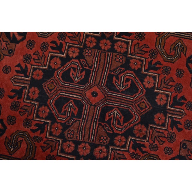 Turkmen Rug 9’11” X 12’11” Red Wool Tribal Hand-Knotted Oriental Carpet For Sale - Image 4 of 14