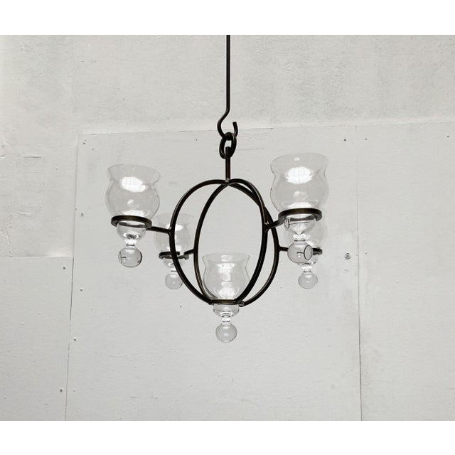 Mid-Century Danish Metal and Glass Candleholder Pendant, 1960s For Sale - Image 12 of 18