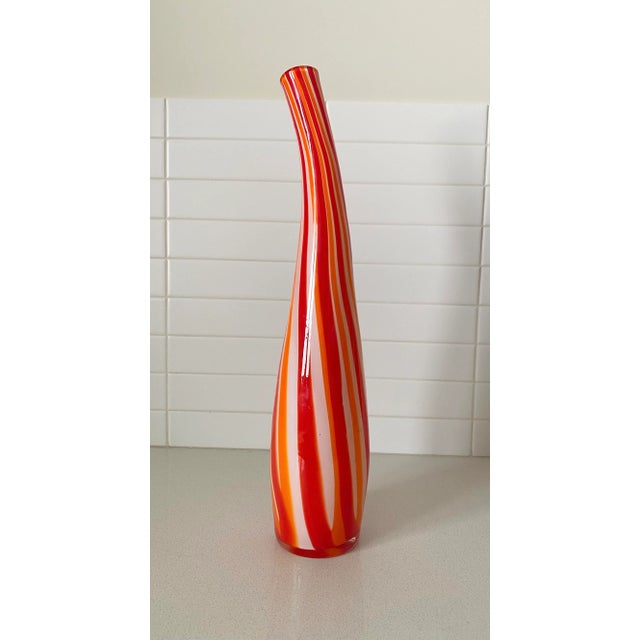 White Hand-Blown 1960's Murano Cased Glass Bottle For Sale - Image 8 of 8