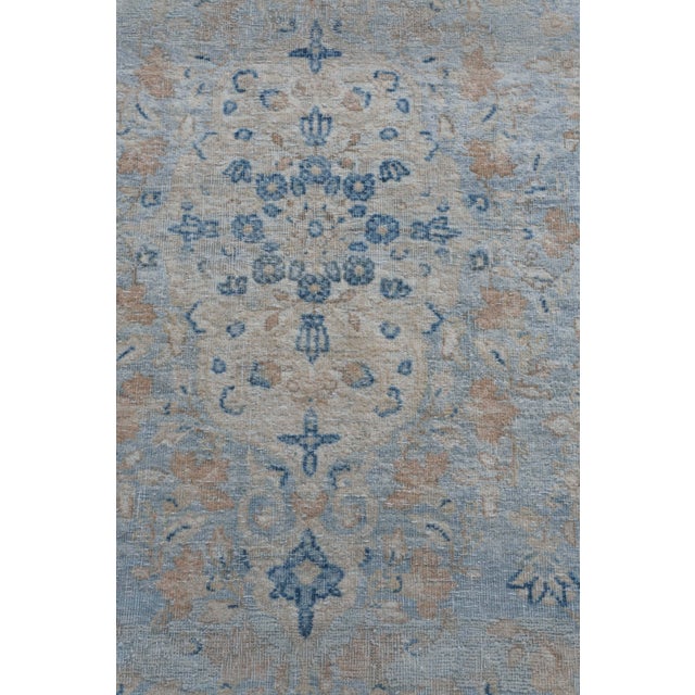 Textile Antique Circa 1900 Blue Oversize Kerman Hand Knotted Wool Runner 2ft 9in X 23ft 6in For Sale - Image 7 of 10