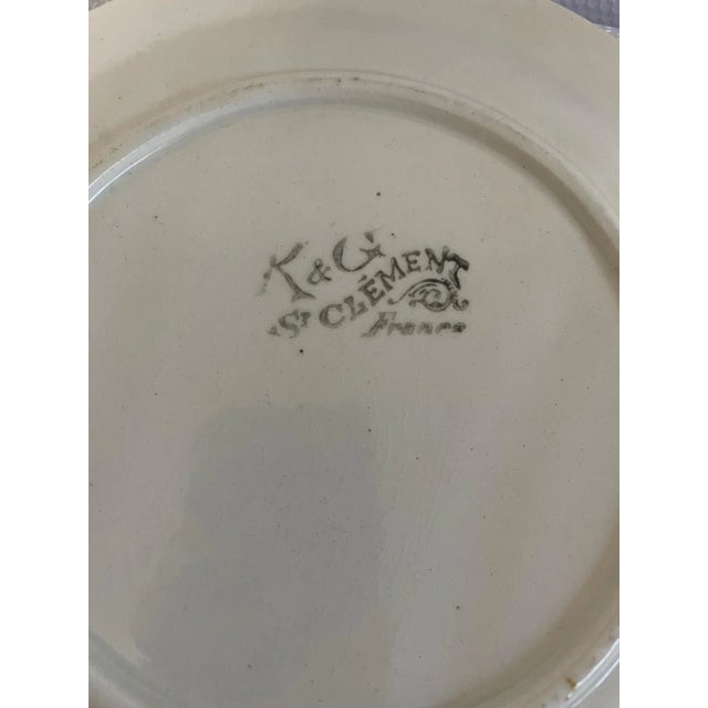 Antique French Faience Saint Clement Asparagus Plate For Sale - Image 9 of 12