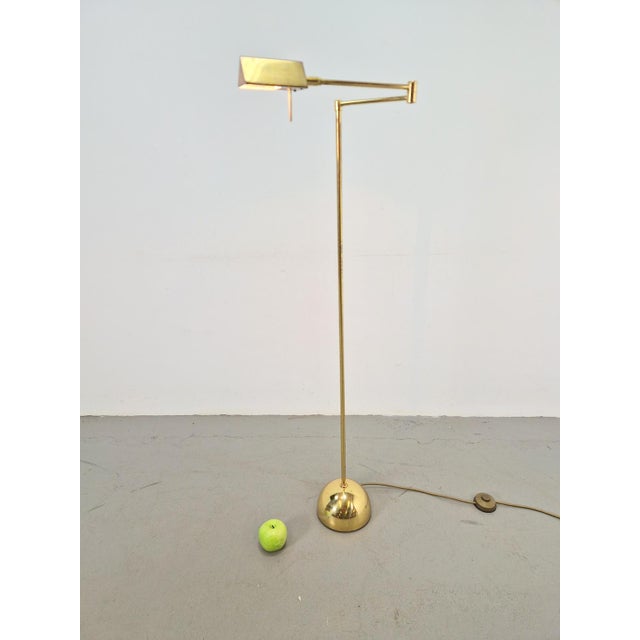 Contemporary Adjustable Brass Floor Lamp from Sölken Leuchten, 1970s For Sale - Image 3 of 9