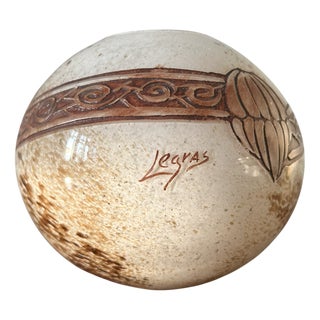 Art Deco Glass Sphere Vase by Legras, 1920s For Sale