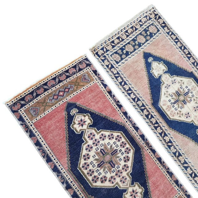 1960s Muted Color Turkish Small Area Rugs - a Pair For Sale - Image 4 of 6