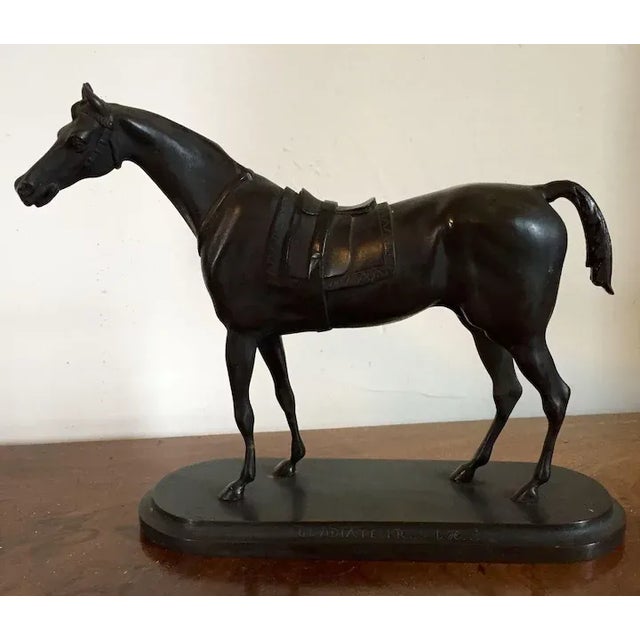 French 19th Century French Bronze Race Horse Gladiateur For Sale - Image 3 of 11