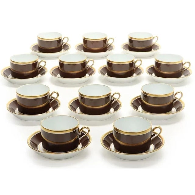 Richard Ginori Italian Porcelain Coffee Tea Cup Brown & Gold 1 of 16 Available For Sale - Image 11 of 12