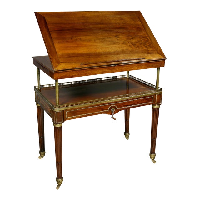 Louis XVI Walnut Architects Table a La Tronchin For Sale - Image 13 of 13
