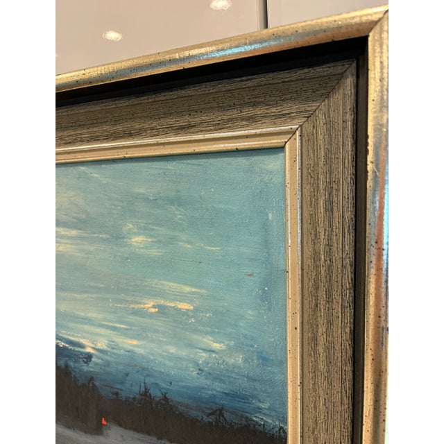 1971 Twilight on a Lake Sailboat & Moody Original Oil Painting Signed For Sale In Miami - Image 6 of 11