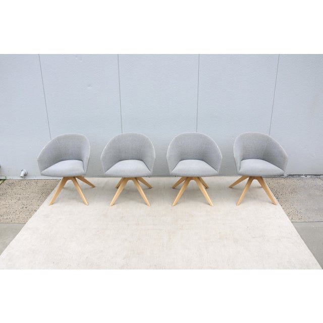 2020s MCM Style Lievore Altherr Molina for Andreu World Brandy Swivel Armchair, Set of 4 For Sale - Image 5 of 18