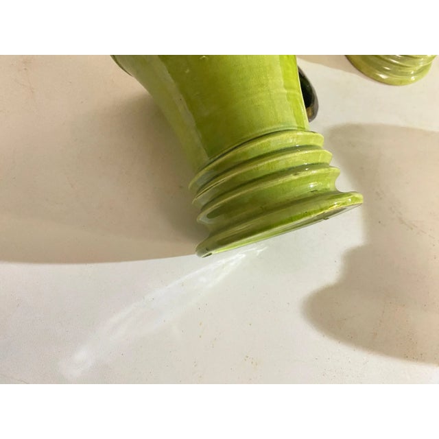 20th Century French Ceramic Cups in Green and Brown, Set of 6 For Sale - Image 4 of 10