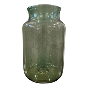 Large Antique Blown Tinted Glass Hurricane Jar